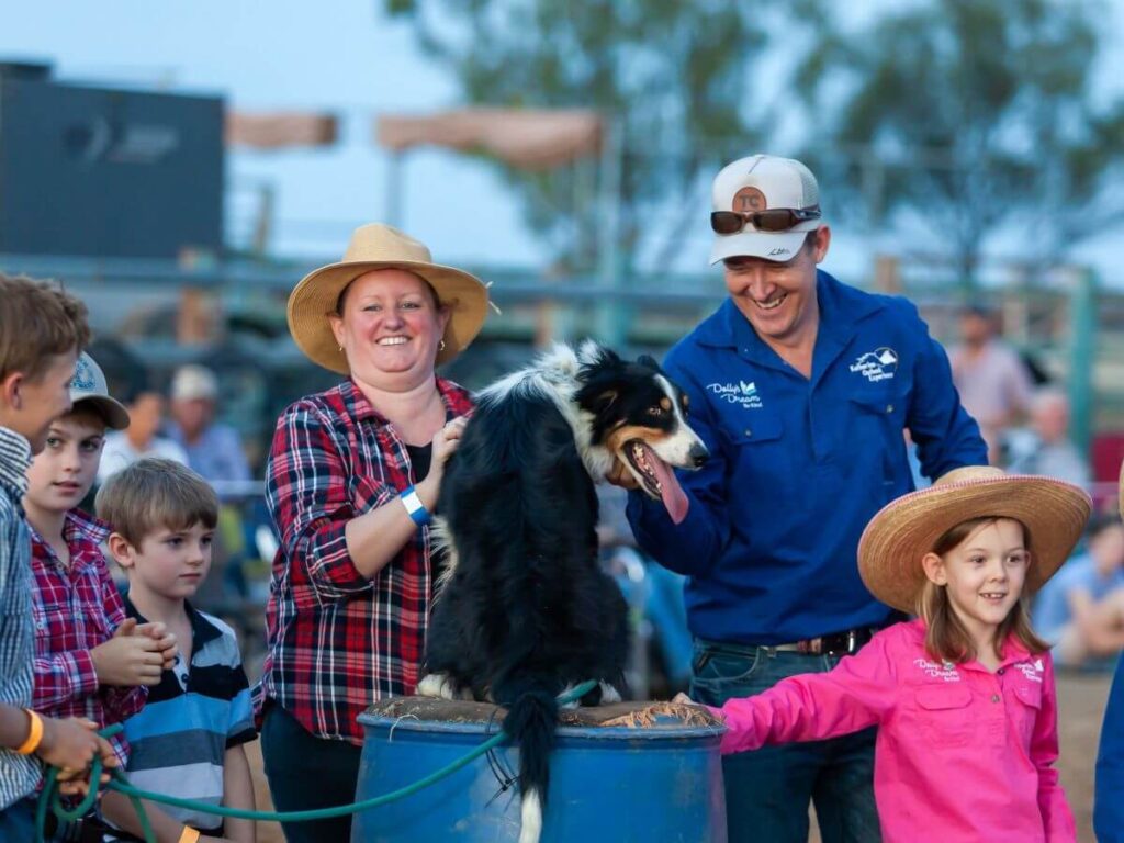 Woman with dogs on tour